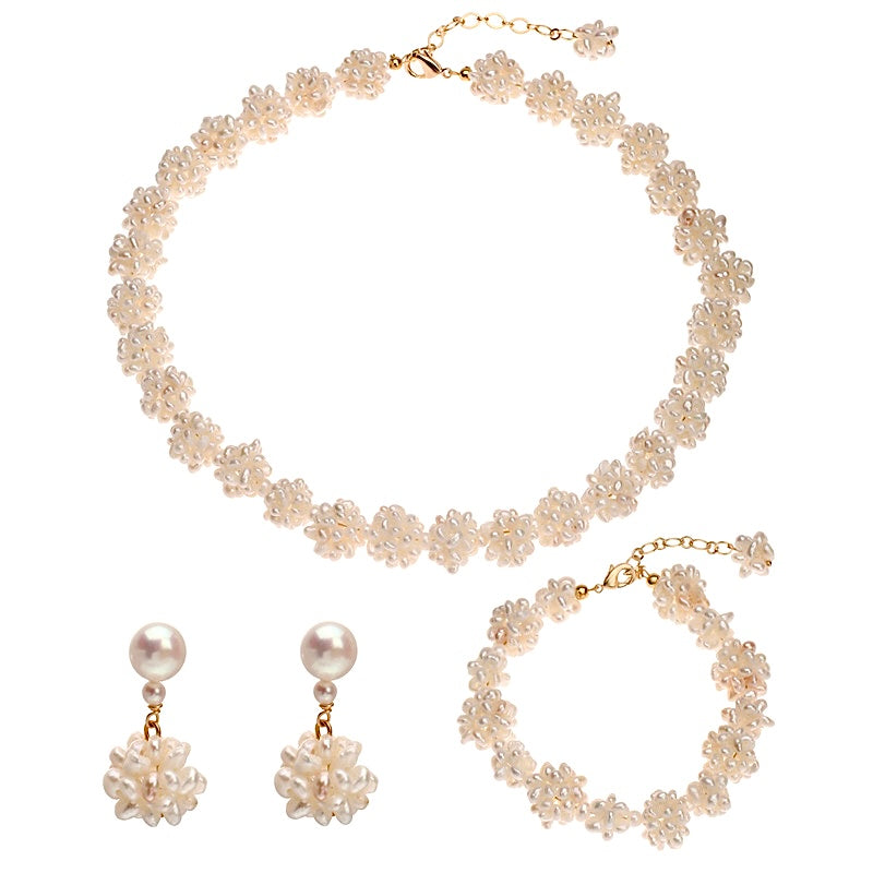 Genuine Freshwater Baroque Pearl Kew Garden Set