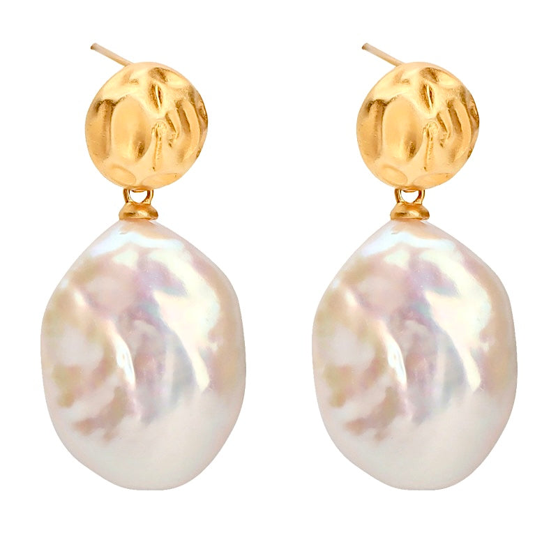Genuine Freshwater Baroque Pearl Marshmallow Earrings
