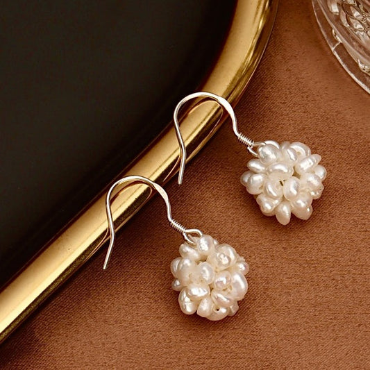 Genuine Freshwater Baroque Pearl Bouquet Earrings