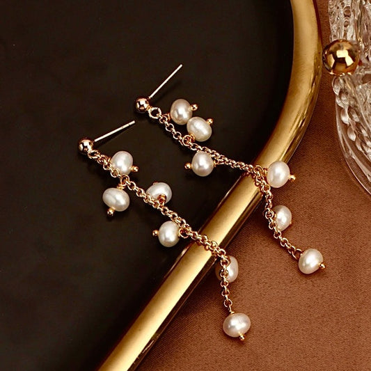 Genuine Freshwater Baroque Pearl Willow Branches Earrings