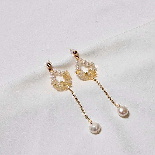 Genuine Freshwater Baroque Pearl Fairy Tail Earrings