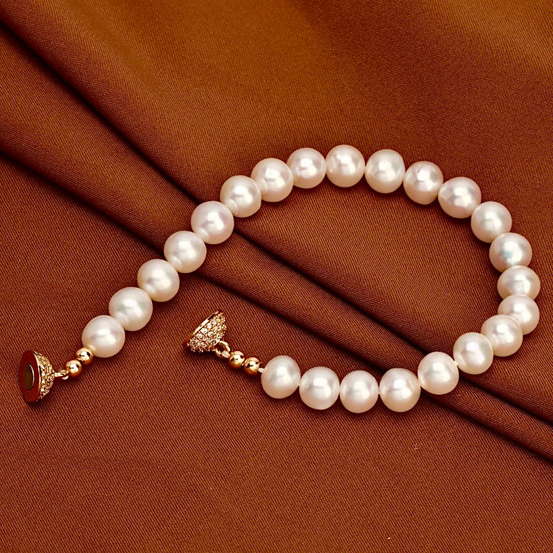 Genuine Freshwater Baroque Pearl Golden Planet Bracelet