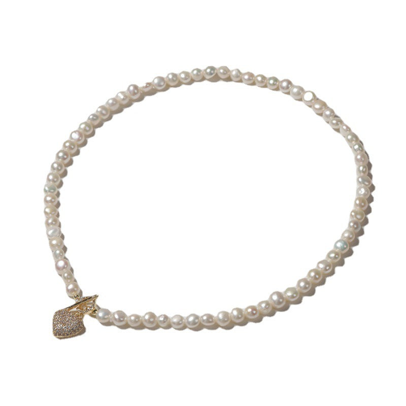 Genuine Freshwater Baroque Pearl Gold Heart Necklace