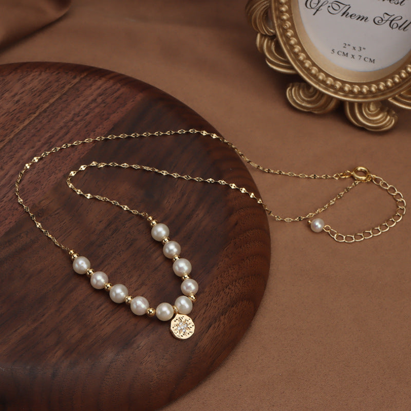 Genuine Freshwater Baroque Pearl Snow Necklace