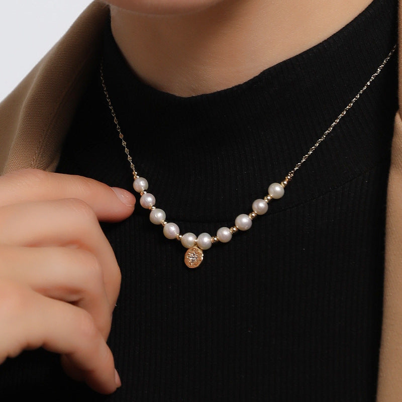 Genuine Freshwater Baroque Pearl Snow Necklace