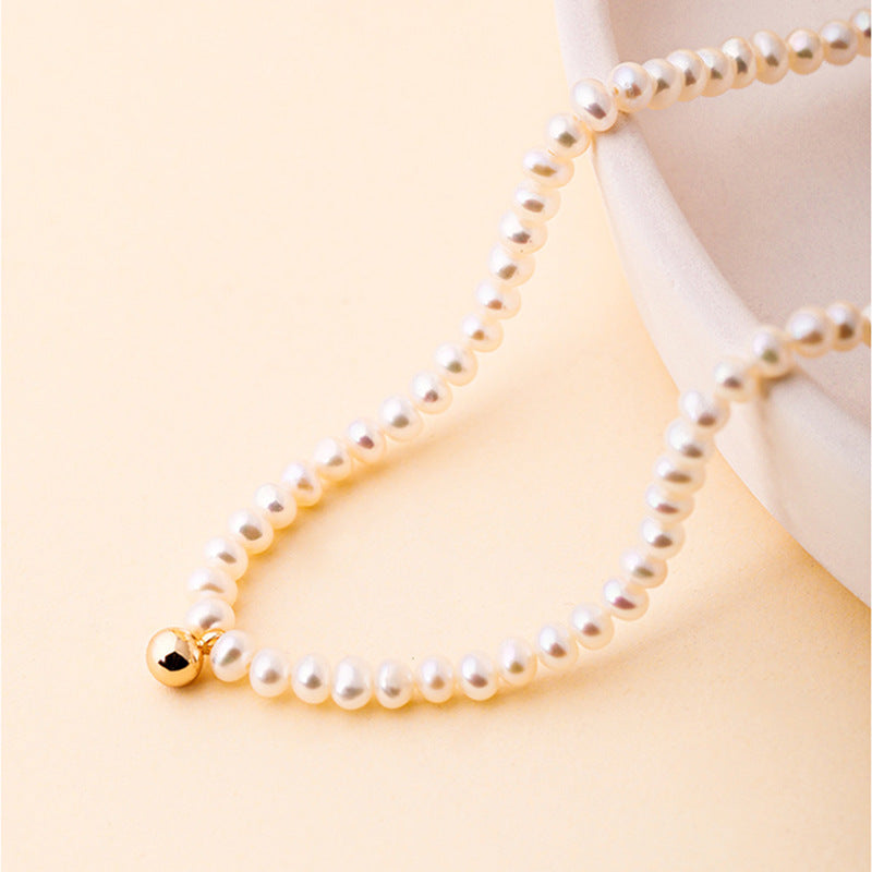 Solid 18K Gold Genuine Freshwater Pearl Nikki Necklace
