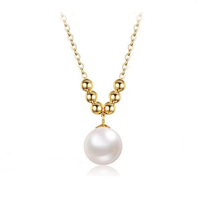 Solid 18K Gold Genuine Edison Pearl 6 Beans Necklace