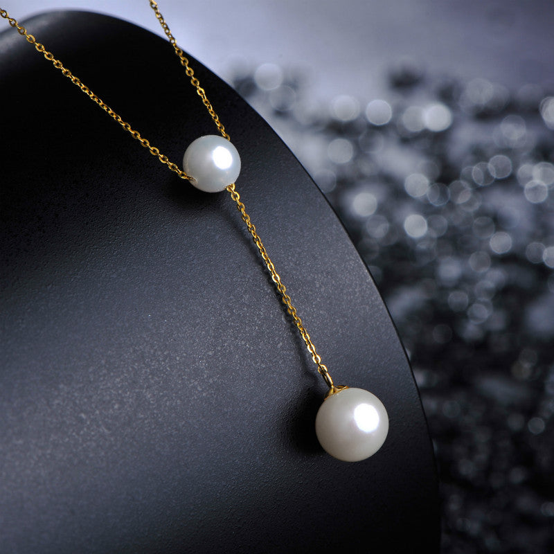 Solid 18K Gold Genuine Freshwater Pearl Gemma Necklace