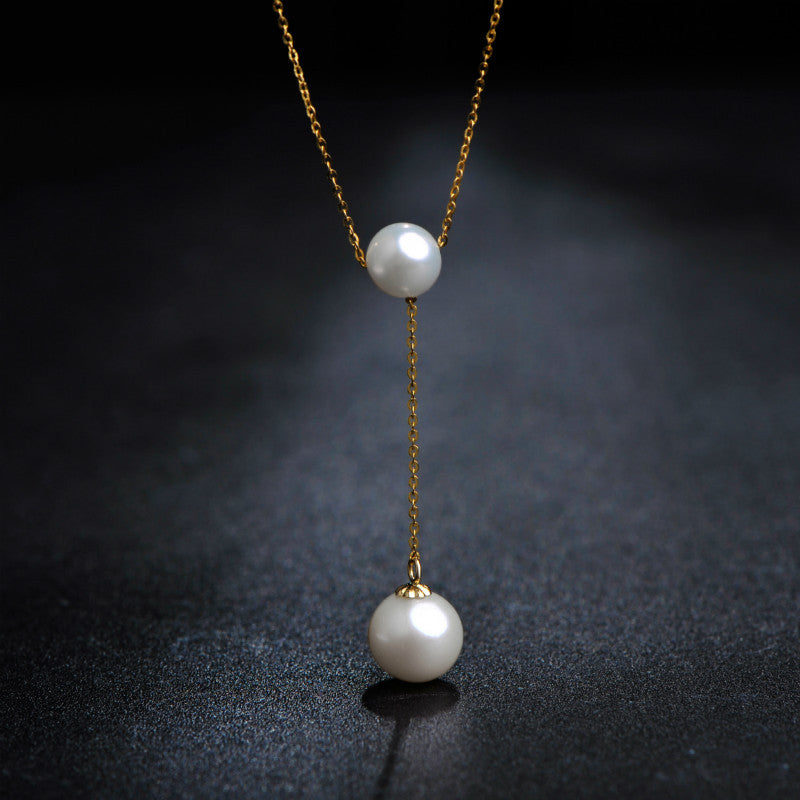 Solid 18K Gold Genuine Freshwater Pearl Gemma Necklace