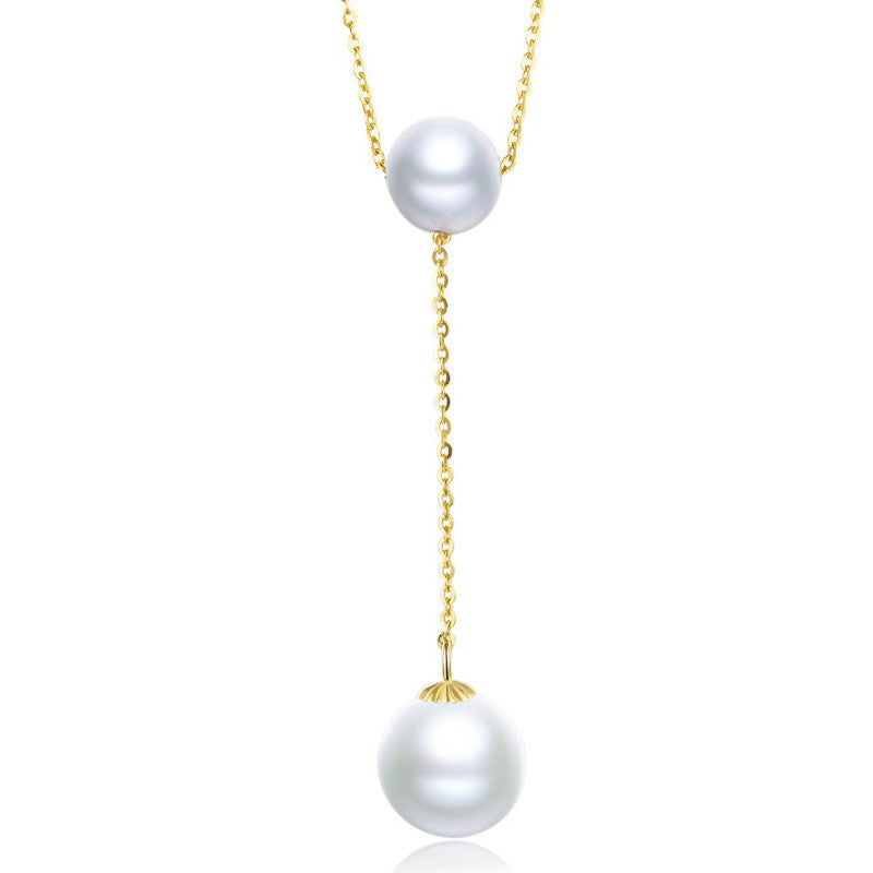 Solid 18K Gold Genuine Freshwater Pearl Gemma Necklace