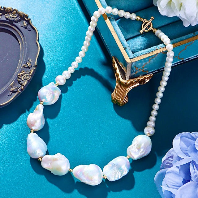 Genuine Freshwater Baroque Pearl Paisley Necklace