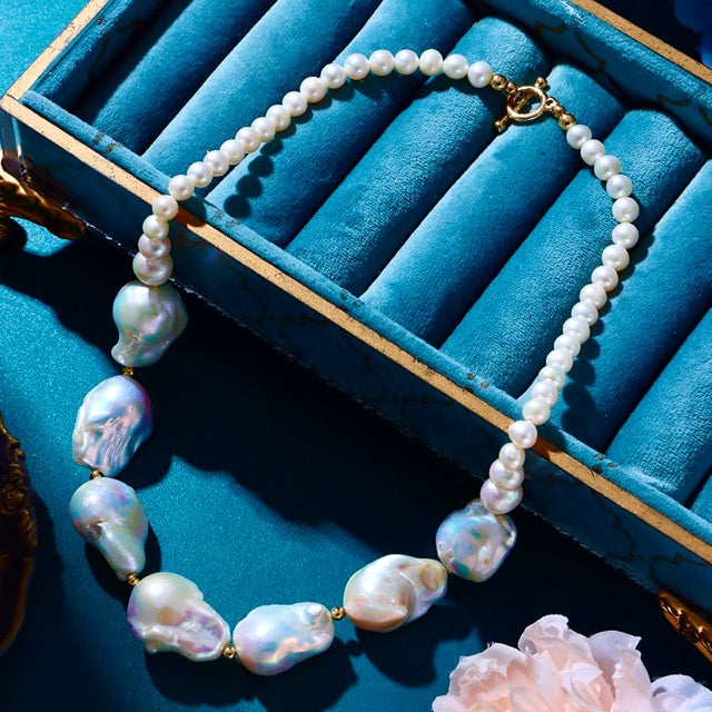 Genuine Freshwater Baroque Pearl Paisley Necklace