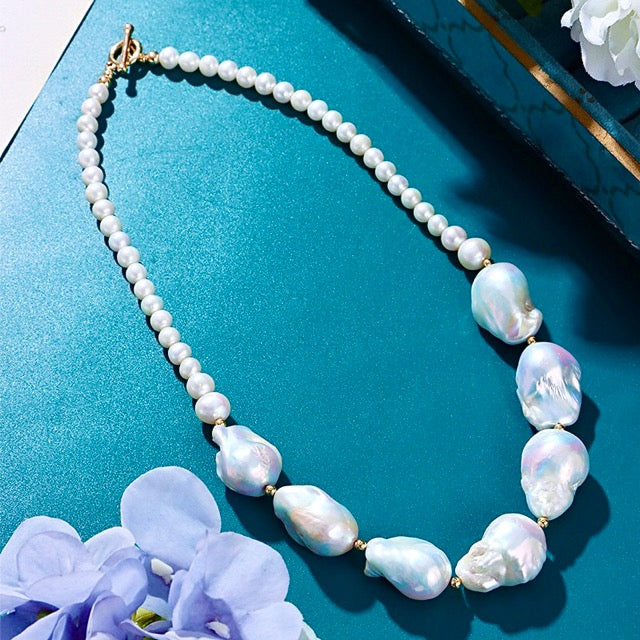 Genuine Freshwater Baroque Pearl Paisley Necklace