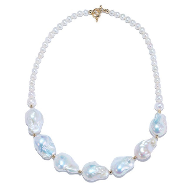 Genuine Freshwater Baroque Pearl Paisley Necklace