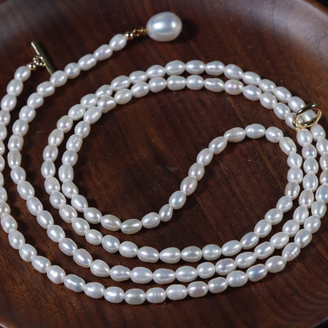 Genuine Freshwater Baroque Pearl Viennese Necklace