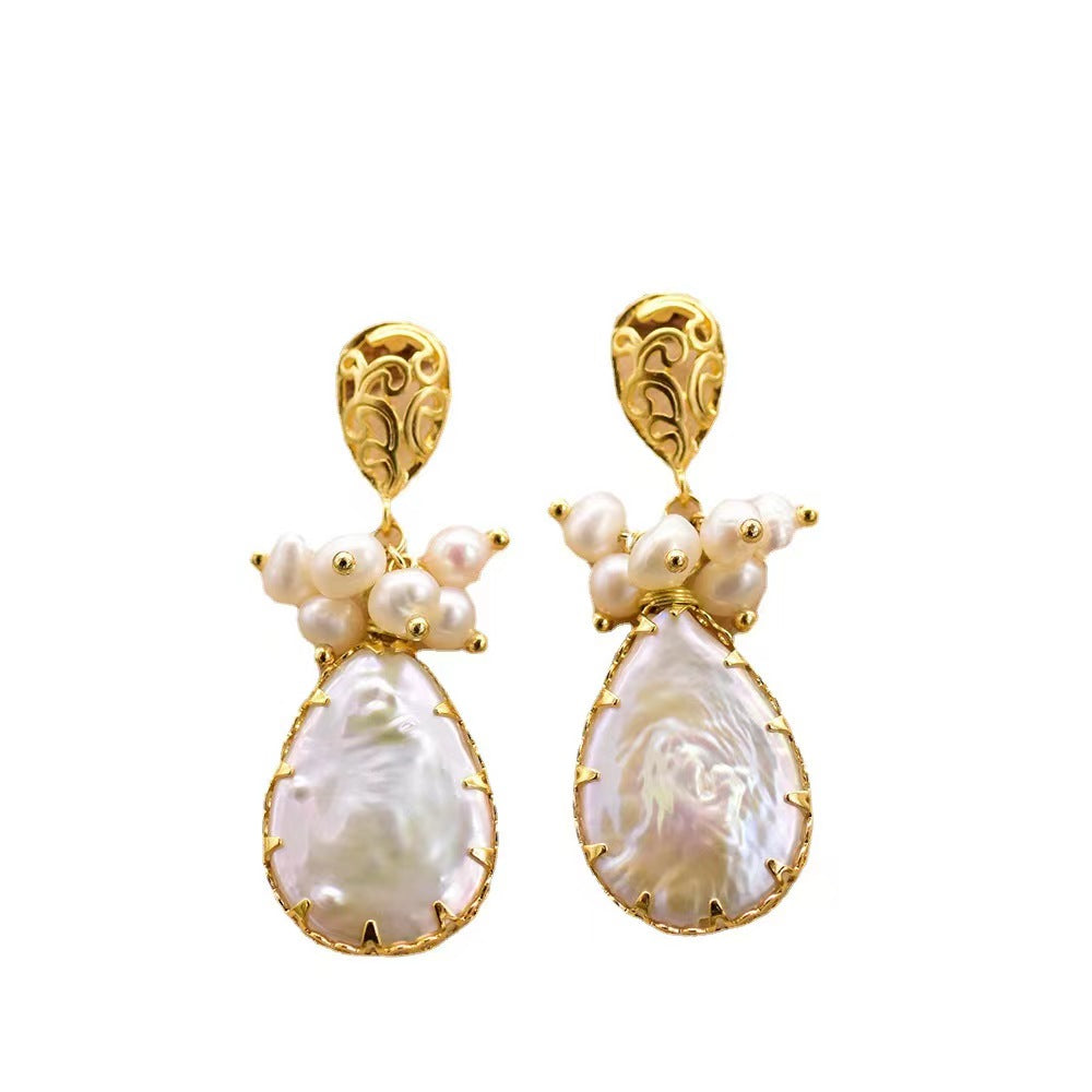 Genuine Freshwater Baroque Pearl Tulip Earrings (Limited Edition)