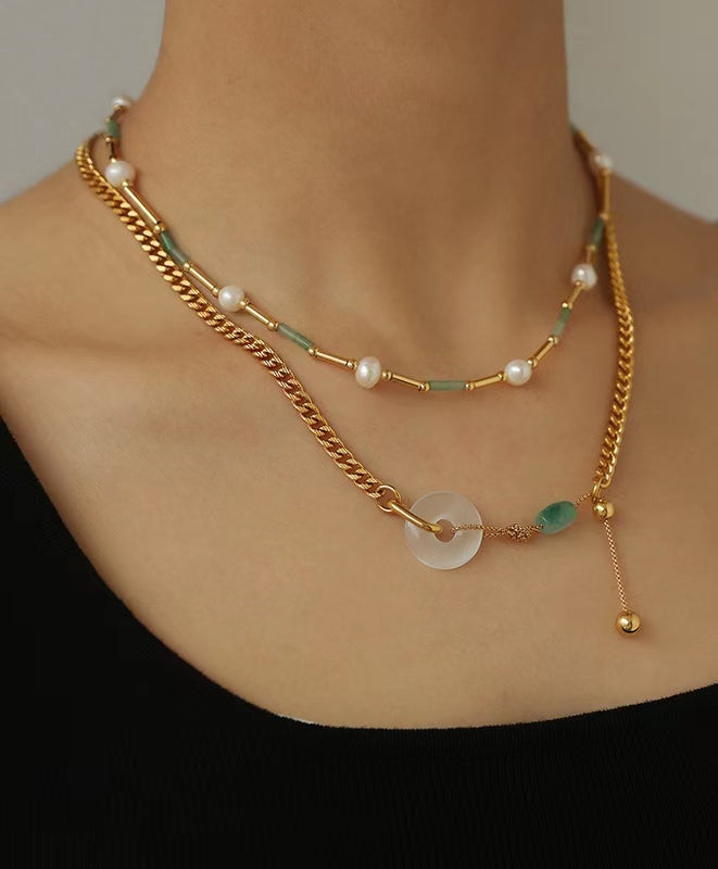 Genuine Natural Freshwater Pearl Streamer Gemstone Necklace