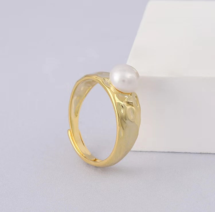 Genuine Freshwater Pearl Solid S925 Silver Artwork Ring