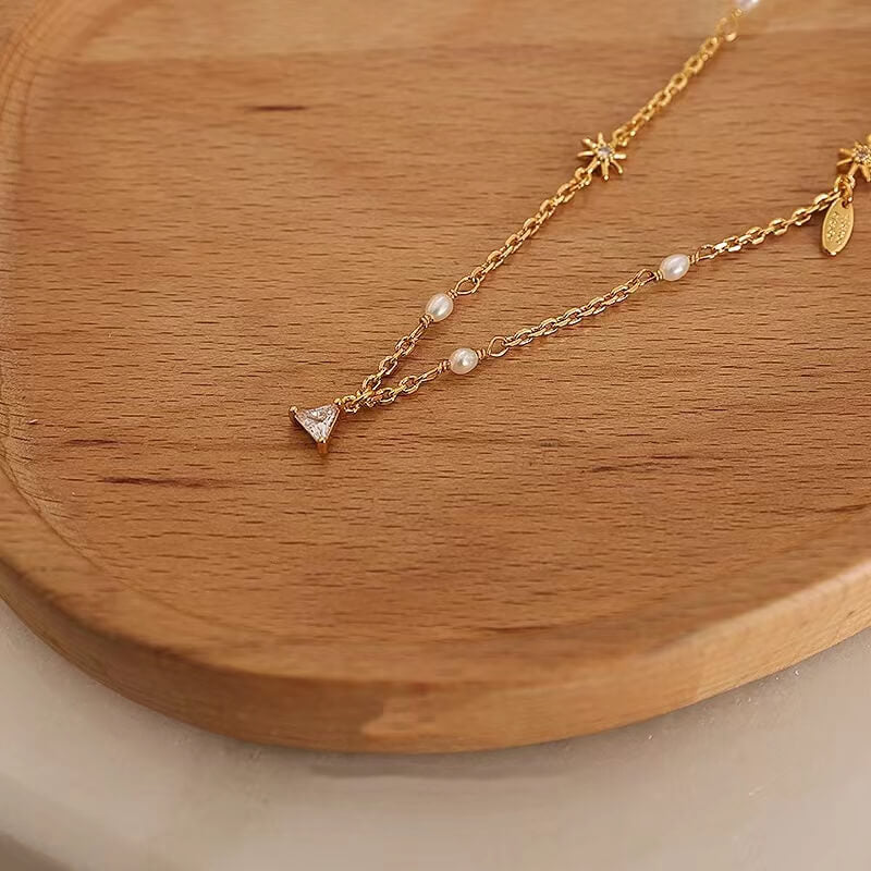 Genuine Freshwater Pearl Starry Night Necklace