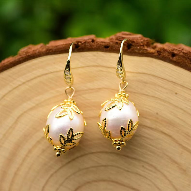 Genuine Freshwater Baroque Pearl Borough Earrings