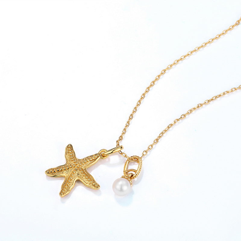 Genuine Natural Freshwater Pearl Starfish Necklace