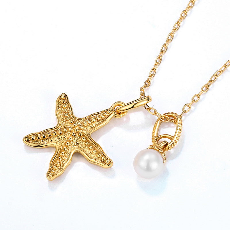 Genuine Natural Freshwater Pearl Starfish Necklace