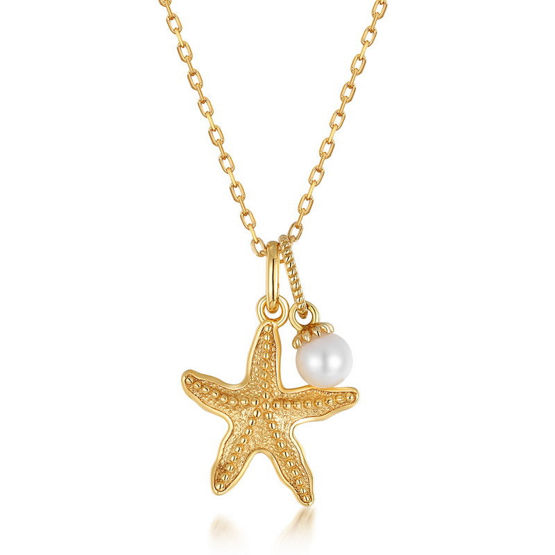 Genuine Natural Freshwater Pearl Starfish Necklace