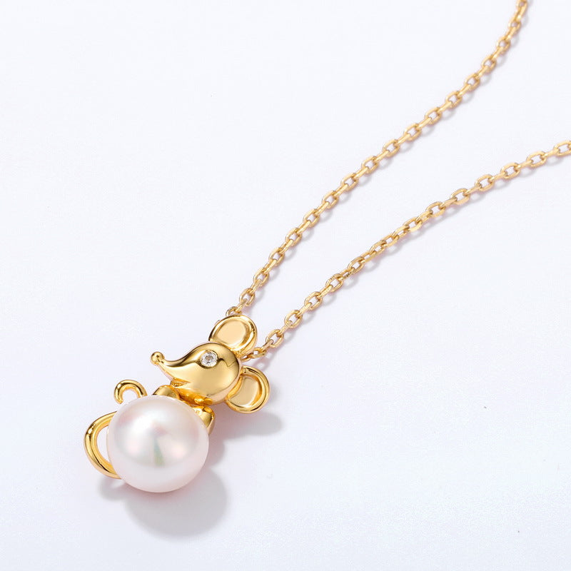 Genuine Natural Freshwater Pearl Lucky Mickey Pendant