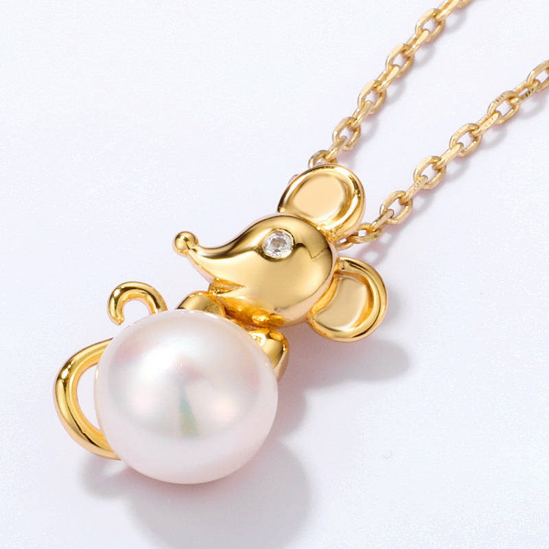 Genuine Natural Freshwater Pearl Lucky Mickey Pendant