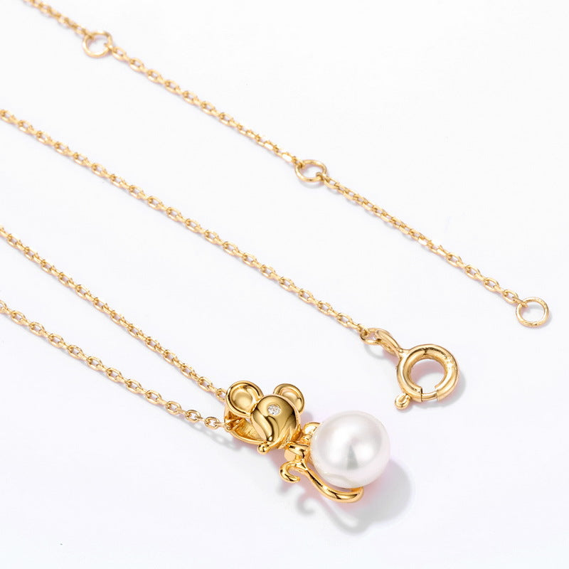 Genuine Natural Freshwater Pearl Lucky Mickey Pendant