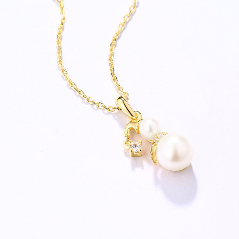 Genuine Natural Freshwater Pearl Snowman Pendant