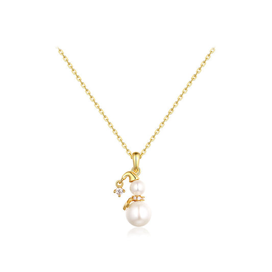 Genuine Natural Freshwater Pearl Snowman Pendant