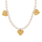 Genuine Freshwater Pearl Titanium Steel Love Coin Necklace