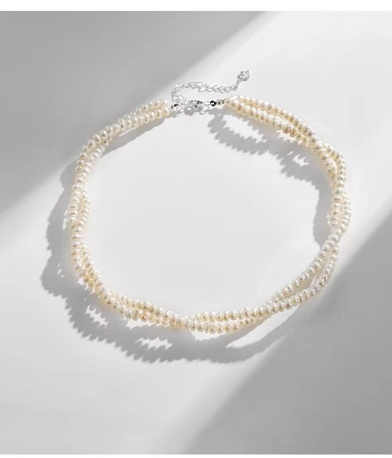 Genuine Freshwater Pearl Love Twist Necklace