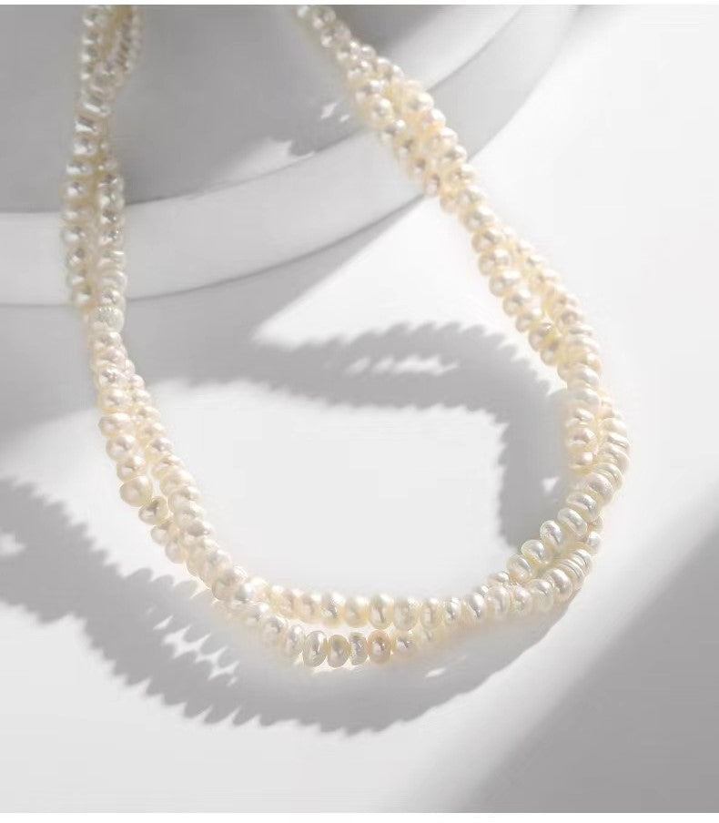 Genuine Freshwater Pearl Love Twist Necklace