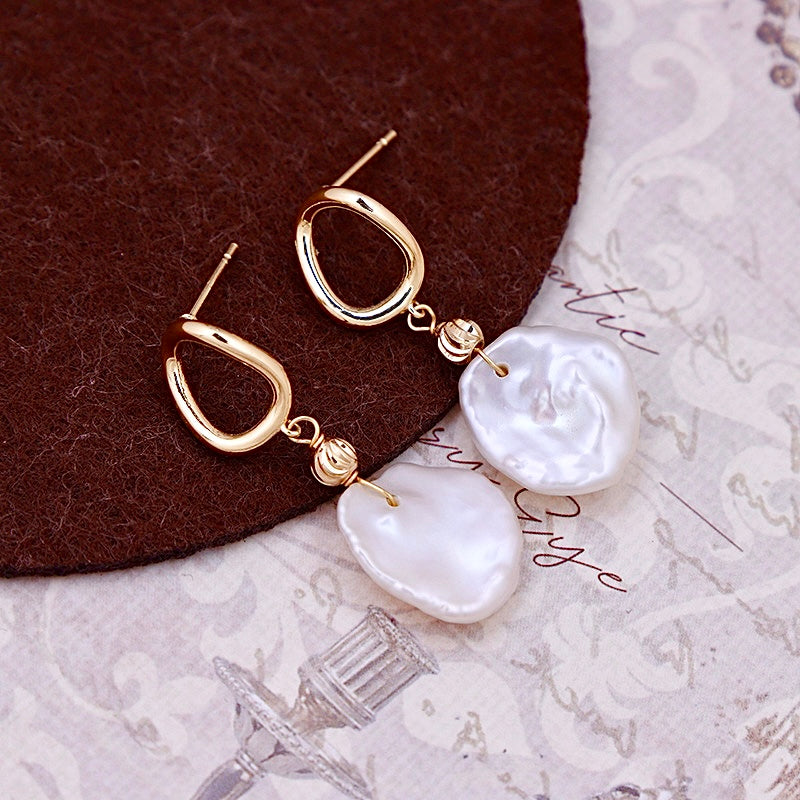 Genuine Freshwater Baroque Pearl Lantern Earrings