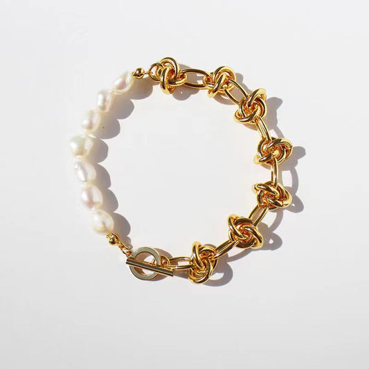 Genuine Freshwater Pearl Knot Bracelet