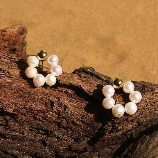 Genuine Natural Freshwater Pearl Cherry Blossom Earrings