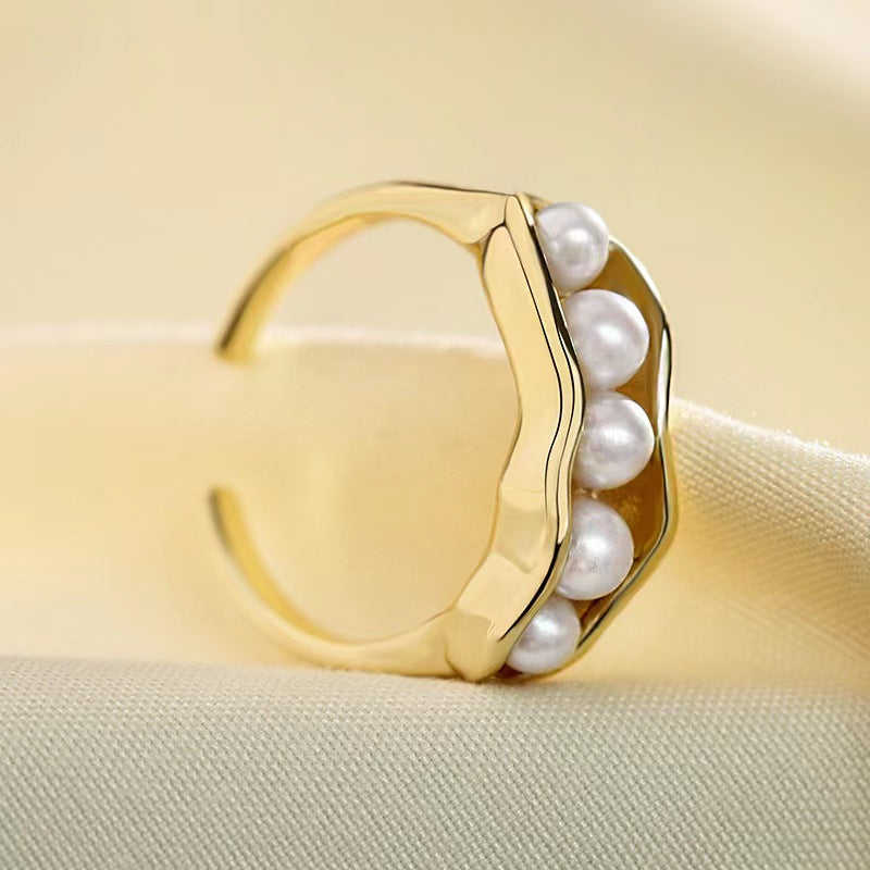 Genuine Freshwater Pearl Pea Pod Ring