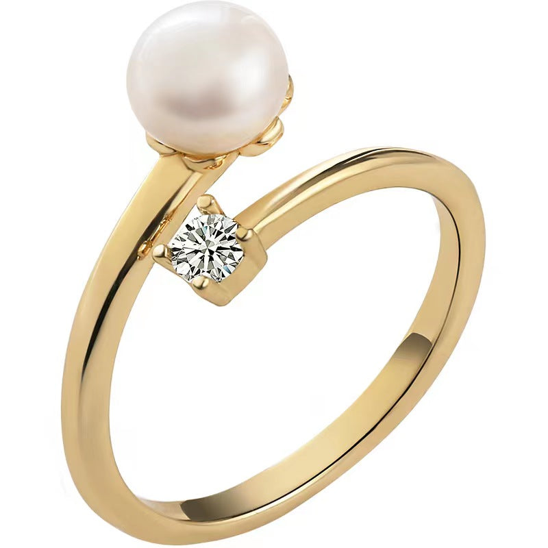 Genuine Freshwater Pearl Sparkle Ring