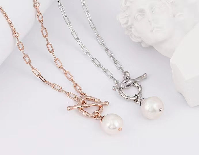 Genuine Baroque Pearl Solid S925 Silver Dream Come True Necklace