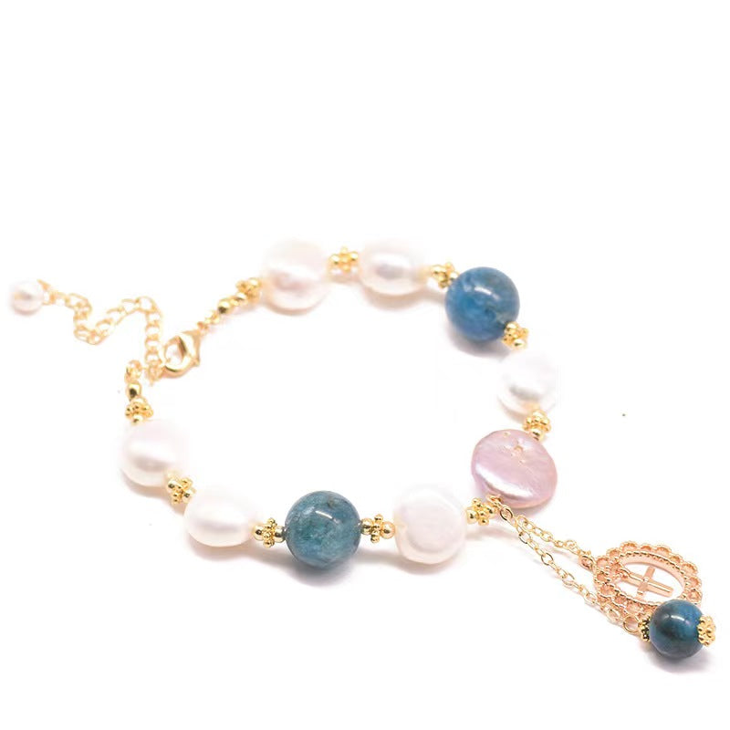 Genuine Freshwater Baroque Pearl Kyanite Bracelet (Limited Edition)