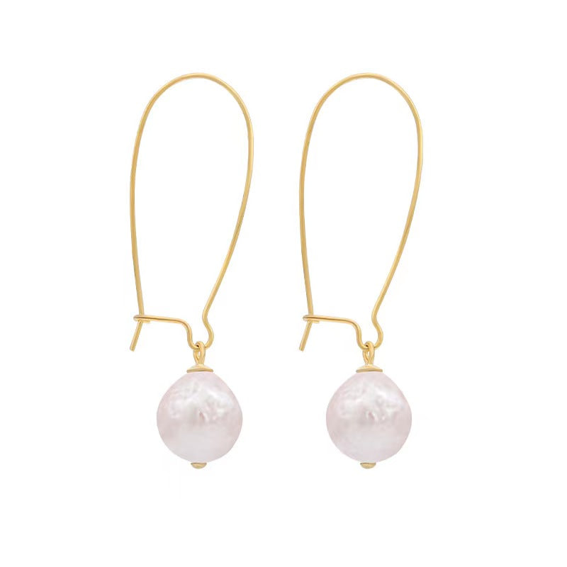 Genuine Freshwater Pearl Solid S925 Silver Afterglow Earrings