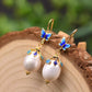 Genuine Freshwater Baroque Pearl Blue Butterfly Earrings (Limited Edition)