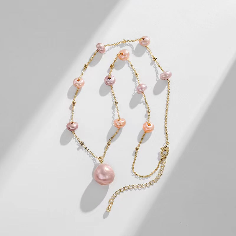 Genuine Freshwater Pearl Color Candy Necklace