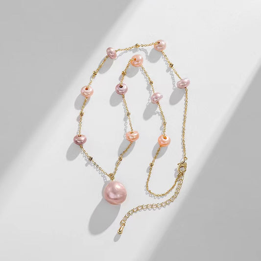 Genuine Freshwater Pearl Color Candy Necklace