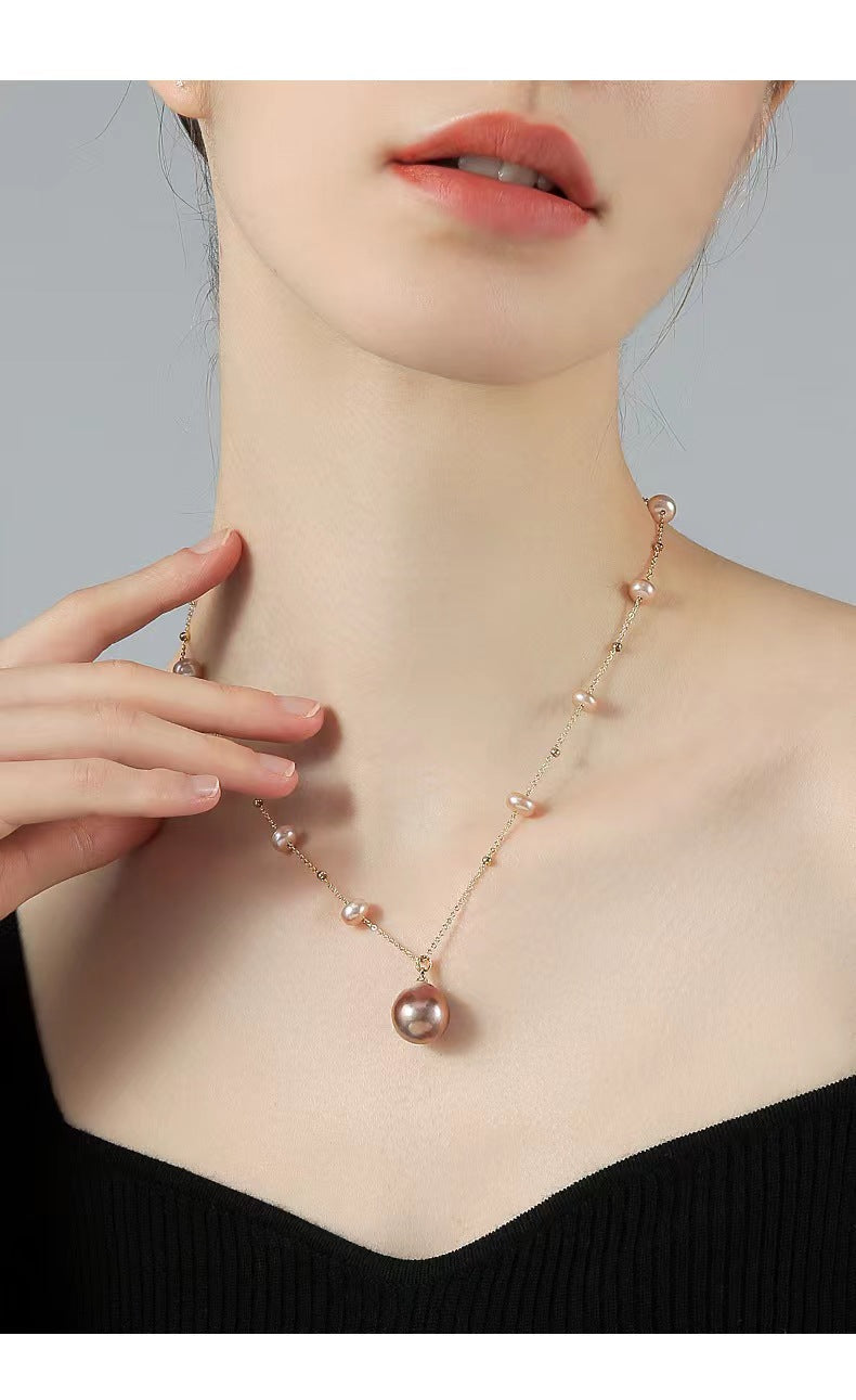 Genuine Freshwater Pearl Color Candy Necklace