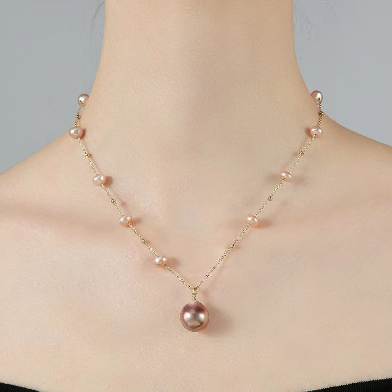 Genuine Freshwater Pearl Color Candy Necklace