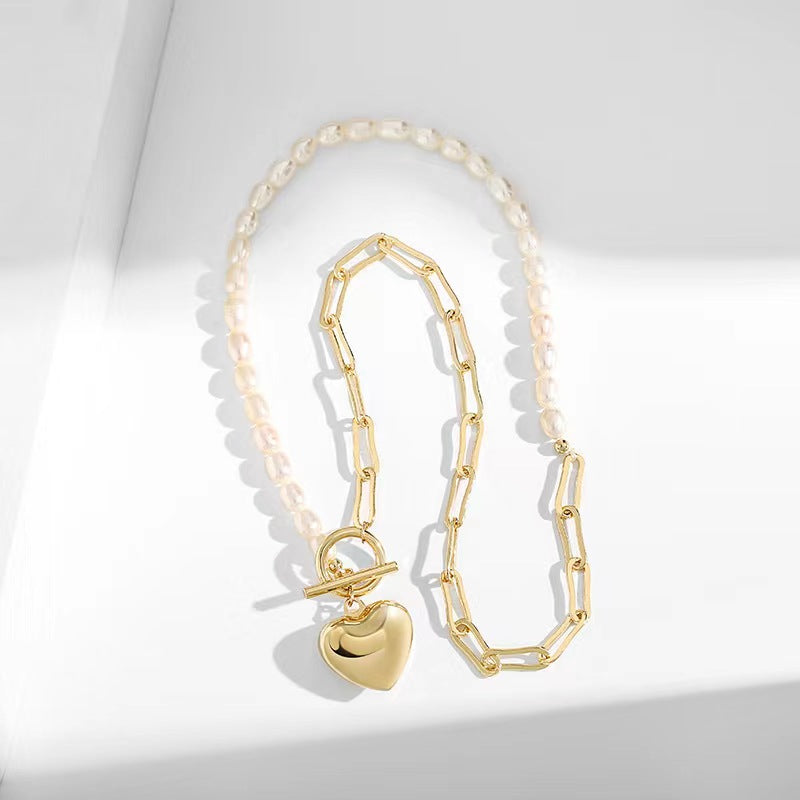 Genuine Freshwater Pearl Heart Necklace