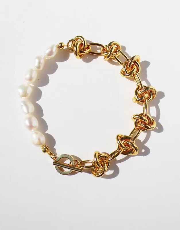 Genuine Freshwater Pearl Knot Bracelet